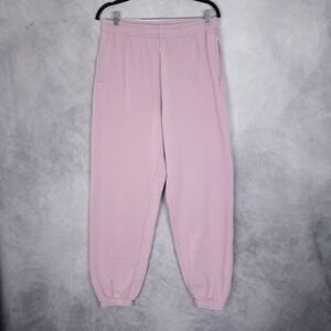 Tna Sweatpants Womens Medium Pink Cozy Fleece Mega Jogger Pants Lounge